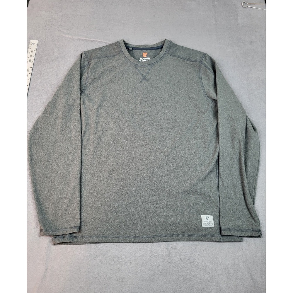 Rugged Element‎ Shirt Mens Medium Gray Crew Neck Utility Stretch Durable Work